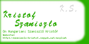 kristof szaniszlo business card