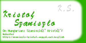 kristof szaniszlo business card